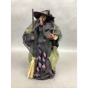 Windward Silks Halloween Witch Figurine With Open Base - 12”H